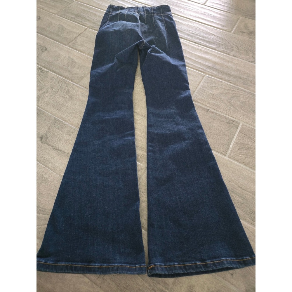 Free People We the Free Jayde High Rise Flare Jeans Blue Denin Wide Leg Tall 27 - Picture 10 of 10